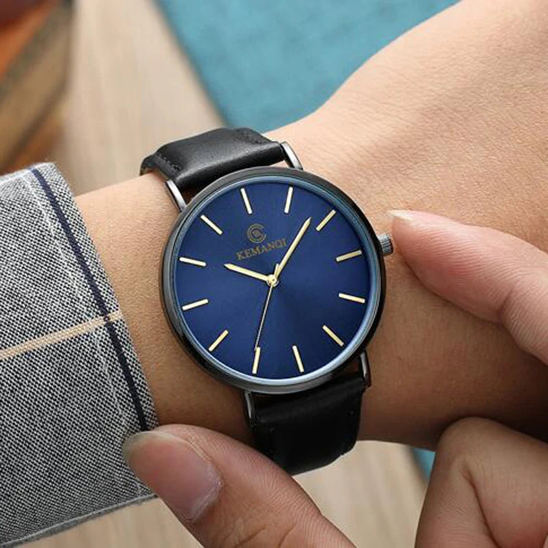 Mens Watches Top Luxury Brand Ultra thin Wrist Watch Men Watch Blue Glass Men's Watch Clock relogio masculino erkek kol saati - Acros