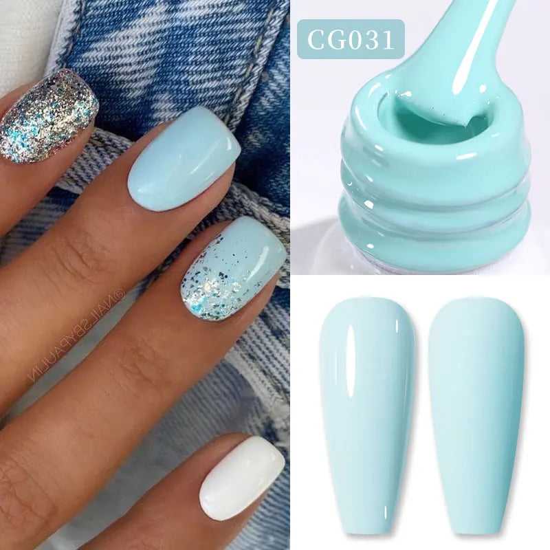 BORN PRETTY Jelly Nude Gel Nail Polish 10ml Light Pink Peach Translucent Color UV Light Cure Gel Varnish Nail Art DIY at Home - Acros