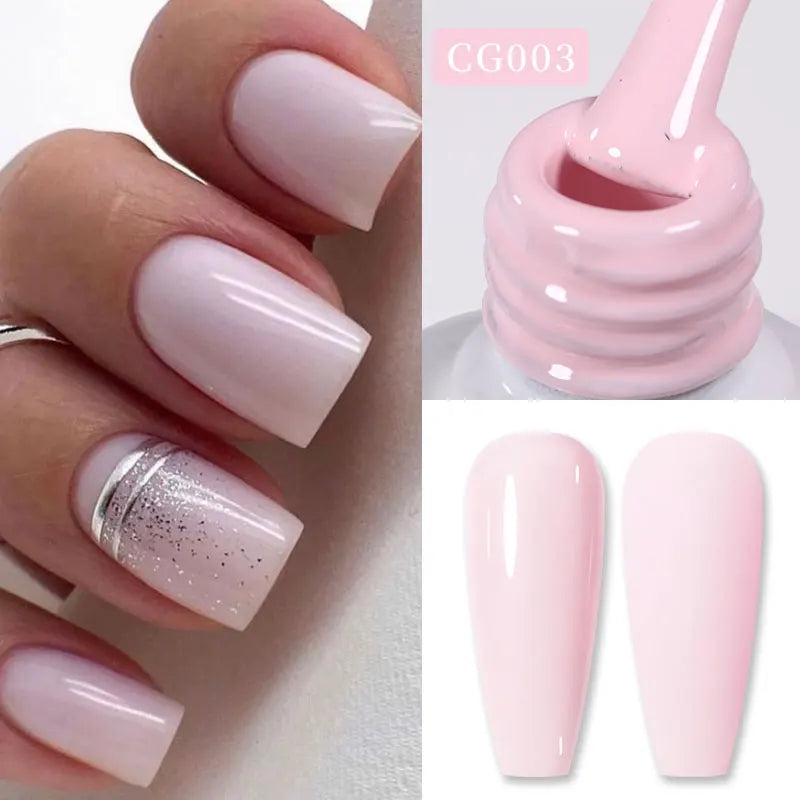 BORN PRETTY Jelly Nude Gel Nail Polish 10ml Light Pink Peach Translucent Color UV Light Cure Gel Varnish Nail Art DIY at Home - Acros