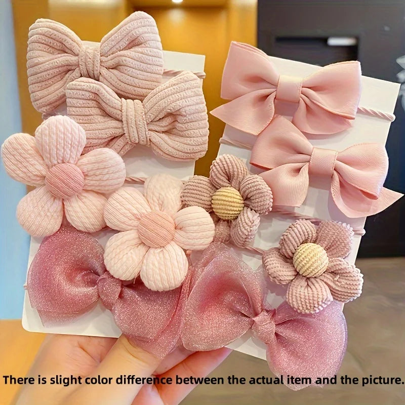 10 Pieces Of Cute And Sweet Style Bow Flower Design, Strong Elasticity, Does Not Damage Hair, Suitable For Ponytail Hair Accesso - Acros