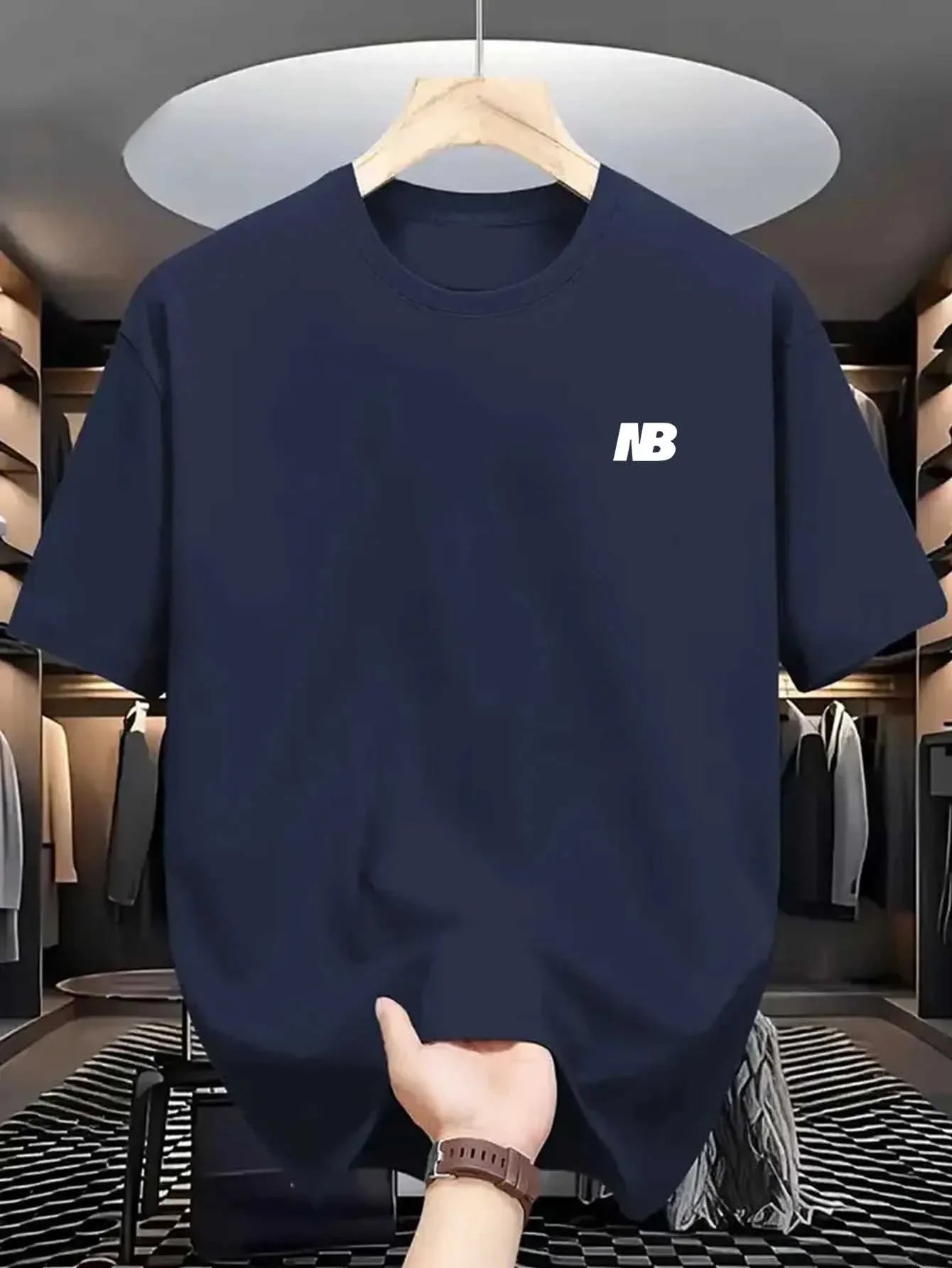 Ansoff men's breathable moisture-wicking short sleeve T-shirt with round neck, ideal for casual wear and gym workouts.