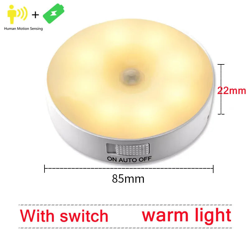 Motion Sensor Light Led USB NightLights Rechargeable Lamp for Bedroom Staircase Hallway Wardrobe Cupboard Lighting - Acros