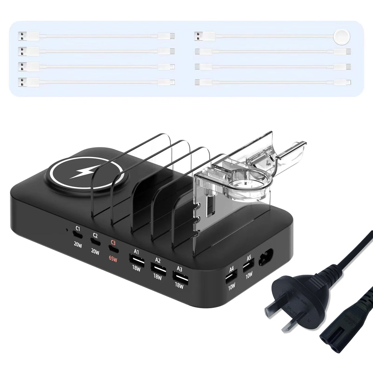 Multifunctional Charger 9in1 Wireless Charger For Mobile Phones Watches Headphones Multi Port Charger Fast Charger