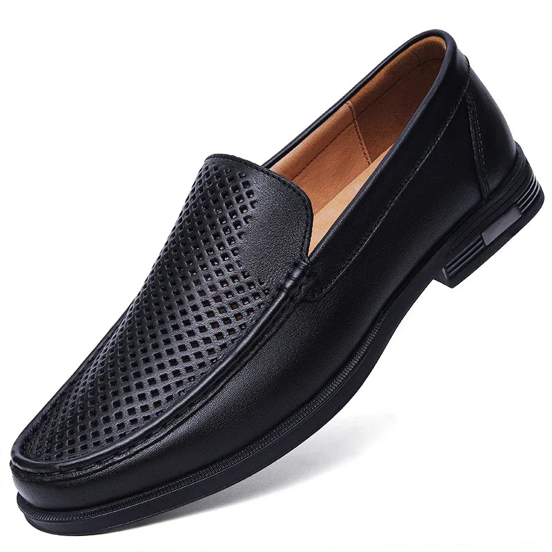 Male Comfy Walking Shoe Genuine Leather Slip on Mens Loafers New Trend Casual Shoes Men Designer Moccasins Hot Sale Drive Shoes - Acros