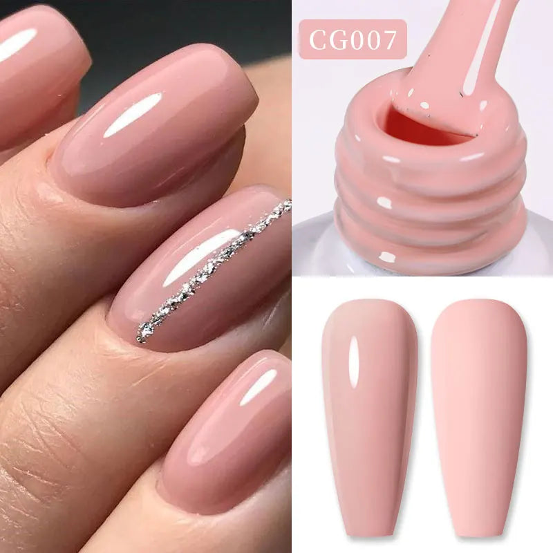 BORN PRETTY Jelly Nude Gel Nail Polish 10ml Light Pink Peach Translucent Color UV Light Cure Gel Varnish Nail Art DIY at Home - Acros