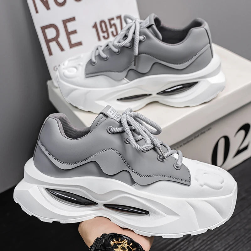 Fashion Thick Sole Men Casual Sneakers Comfortable Cushioning Walking Footwear Breathable Lightweight Sport Shoes Athletic Shoes - Acros