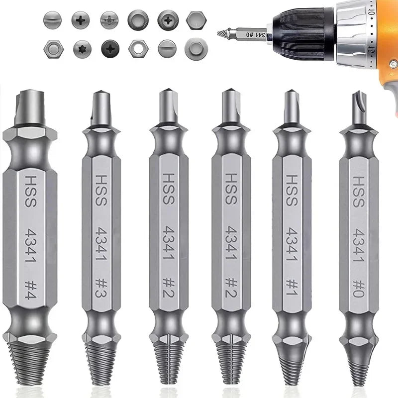 Damaged Screw Extractor Set HSS Drill Bit Stripped Broken Remover Small Easily Quickly Take Out Kit Easy Demolition Power Tools - Acros