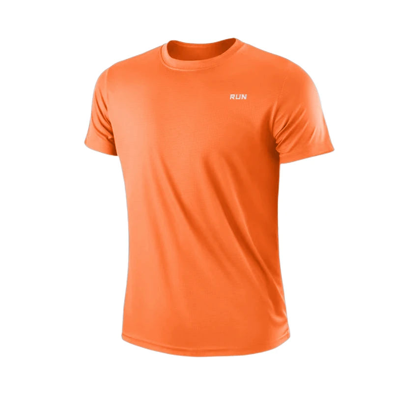 Men's Quick Dry Short Sleeve Gym Running Moisture Wicking Round Neck T-Shirt Training Exercise Gym Sport Shirt Tops Lightweight - Acros