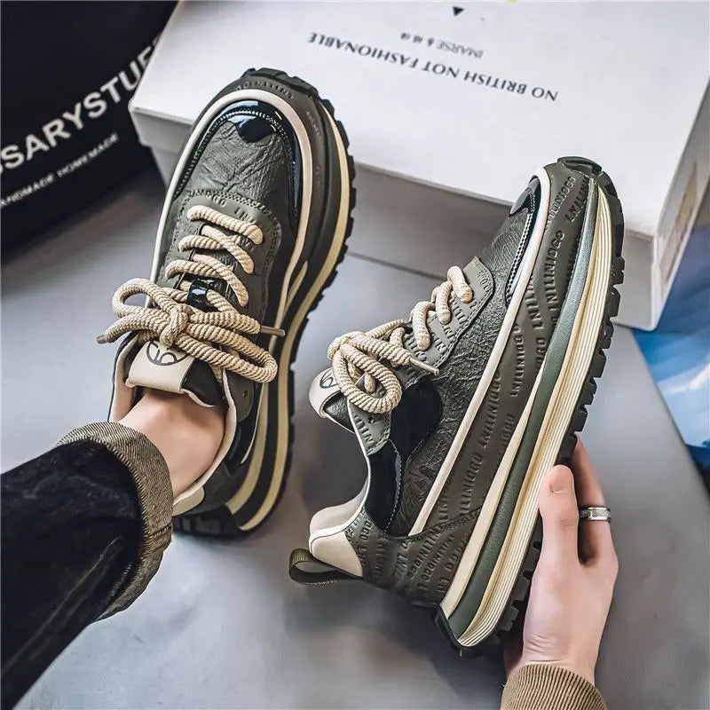 Men's trendy Ansoff thick-soled sneakers with breathable soft soles, high-quality casual sports shoes for stylish comfort.