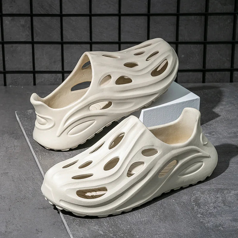 Ansoff wading shoes with thick soles, comfortable slip-on outdoor street fashion slides, featuring anti-slip sports sneaker design