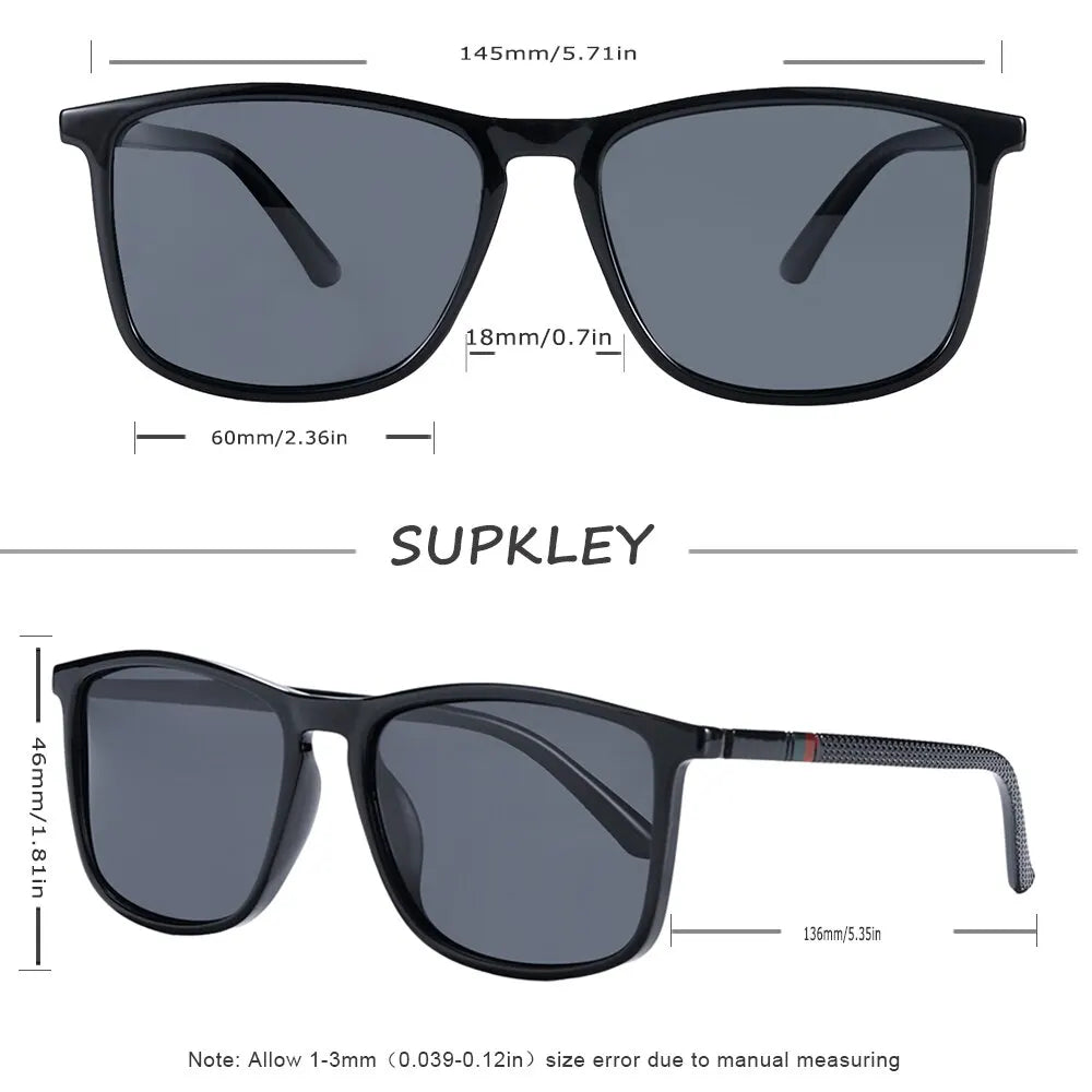 SUPKLEY Sports Sunglasses for Men Polarized Comfortable Wear Square Sun Glasses Male Light Weight Eyewear Accessory with Origina - Acros