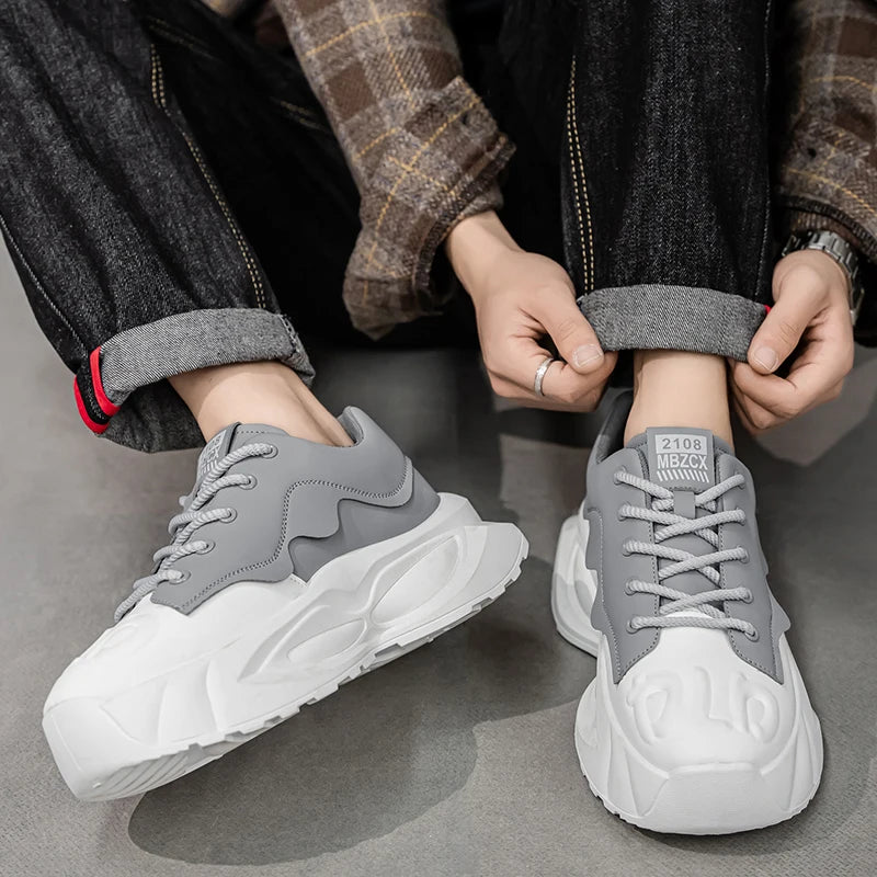 Fashion Thick Sole Men Casual Sneakers Comfortable Cushioning Walking Footwear Breathable Lightweight Sport Shoes Athletic Shoes - Acros