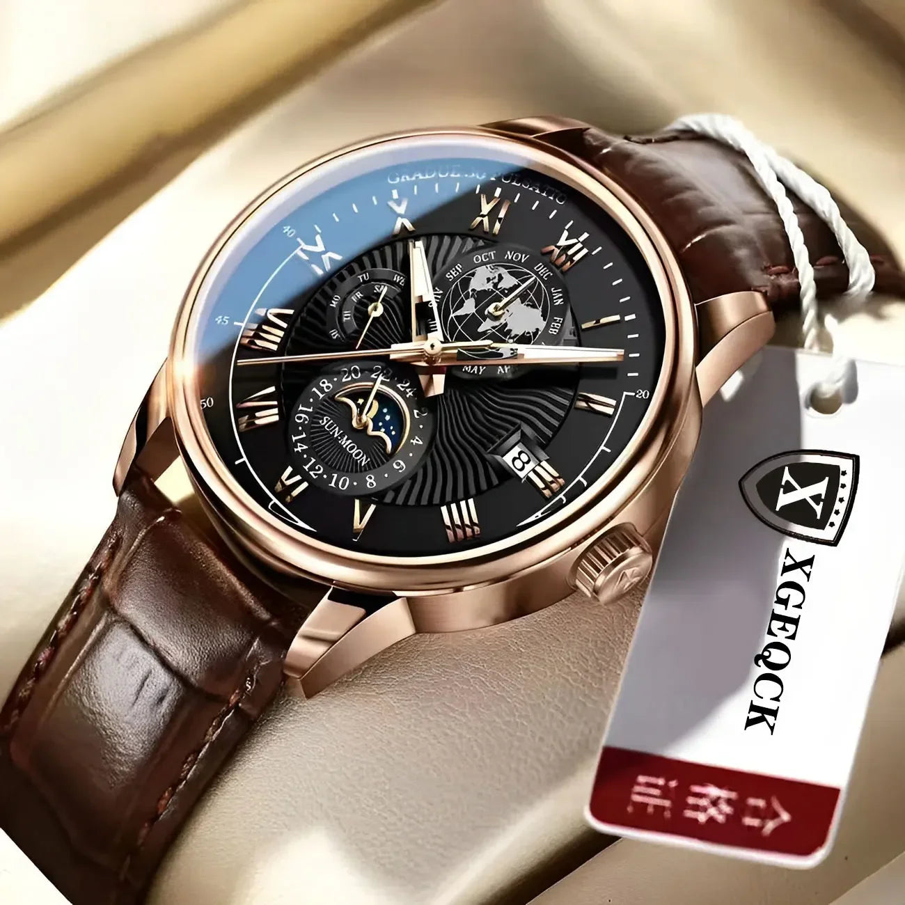 2024 Fashion Men Watch Fashion Top Luxury Sport Men's Wristwatch Waterproof Luminous Leather Date Quartz Watches Man Clock - Acros