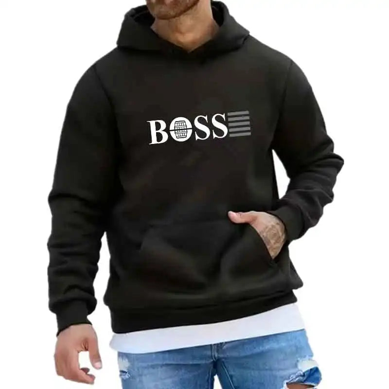 Hooded sweatshirt for outdoor sports and jogging Fashionable hooded tops men's casual street clothing Unisex clothing for spring - Acros