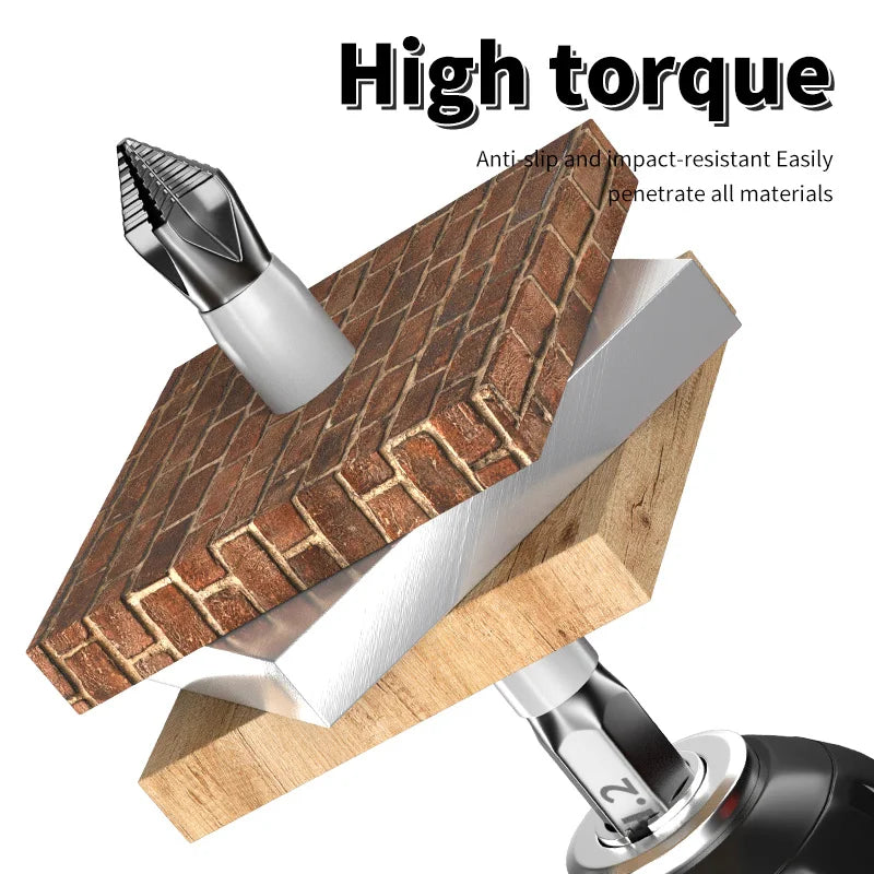 6 PCs Non-Slip Magnetic Cross Head Household Electric Driver Screw Set - High Hardness Hand Drill Bits for Electric Screwdrivers - Acros