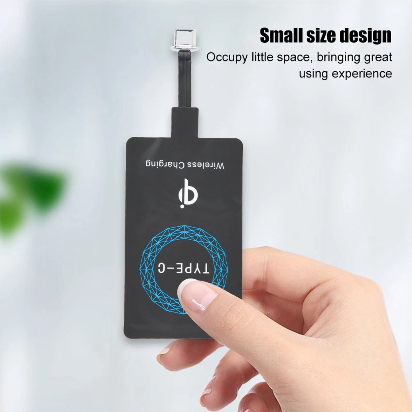 2Pcs Type C Wireless Charger Adapter Portable Charging Receiver for Type C Mobile Phone Wireless Charging Receiver