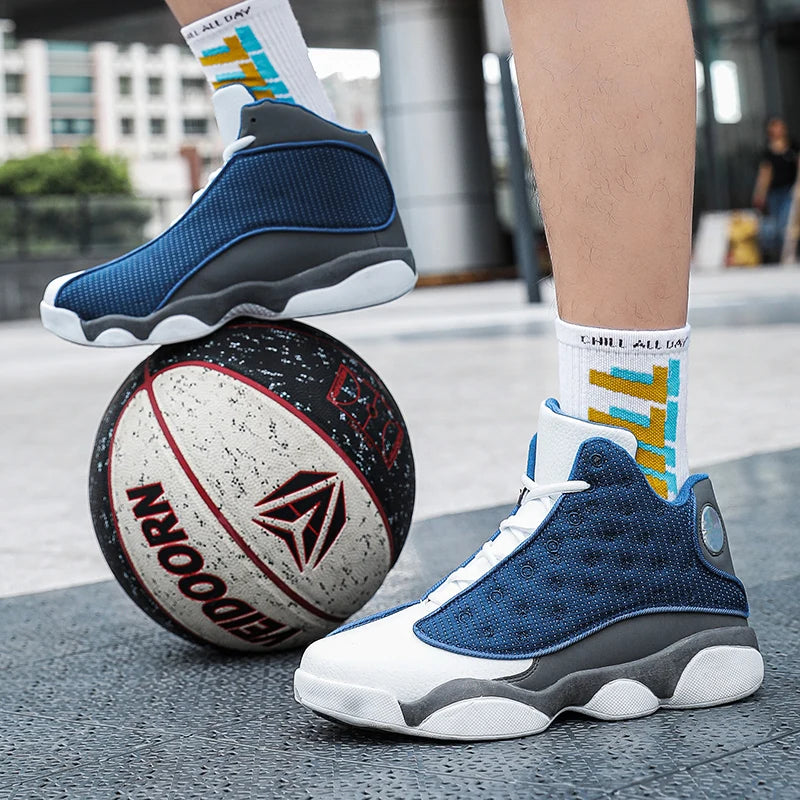 Basketball Shoes High Top Sports Leisure Trendy Anti-Slip Wear-Resistant Shock Absorption Friction Sound Men's Shoes - Acros
