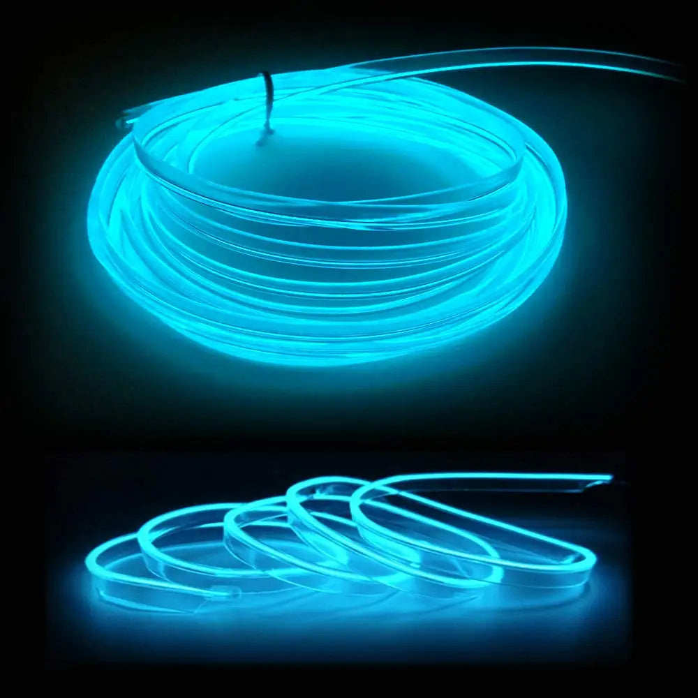 5M Car Interior Led Strip Light Neon EL Wiring Decorative Lamp For Auto DIY Flexible Ambient Light USB Party Atmosphere Diode - Acros