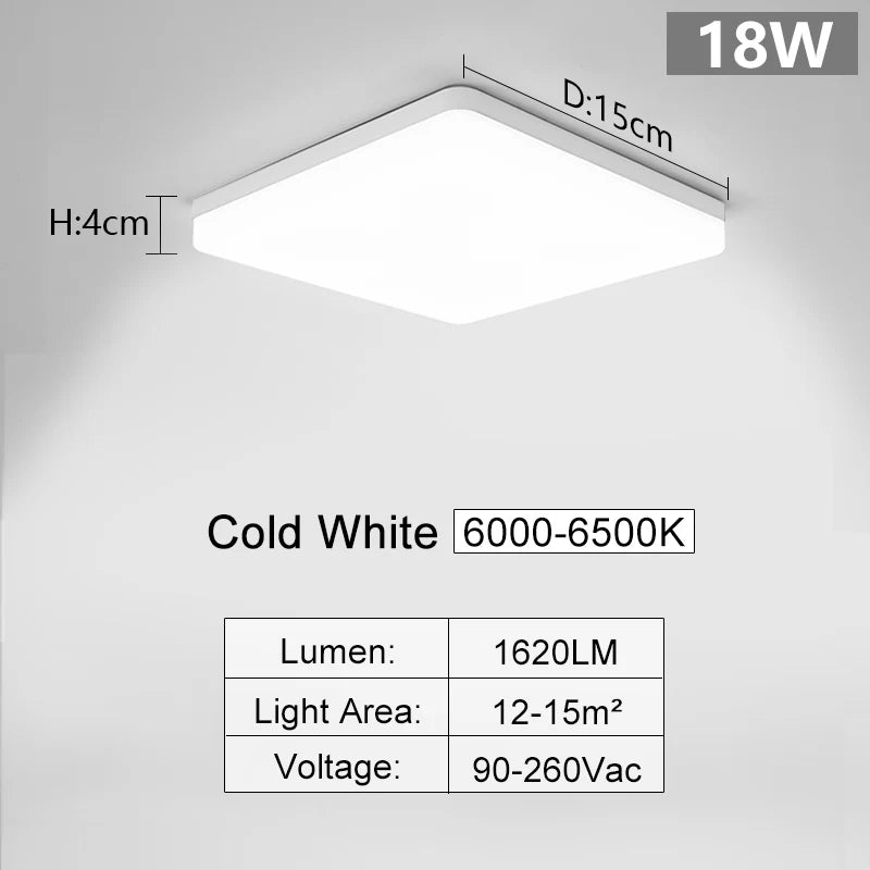 MARPOU Square Led ceiling lamp bedroom lighting Neutral white cold white warm white 48W 36W 24W 18W led ceiling light room - Acros