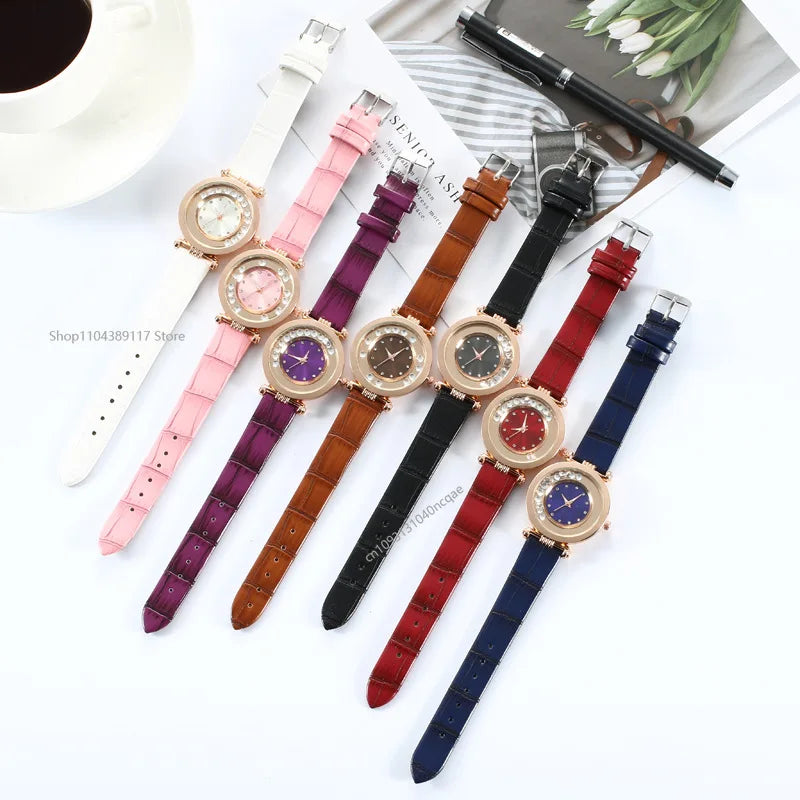 Watches for Women Female Luxury Temperament Ladies Watch Leather Belt Watch Analog Quartz Watch Reloj Mujer Montre Femme - Acros