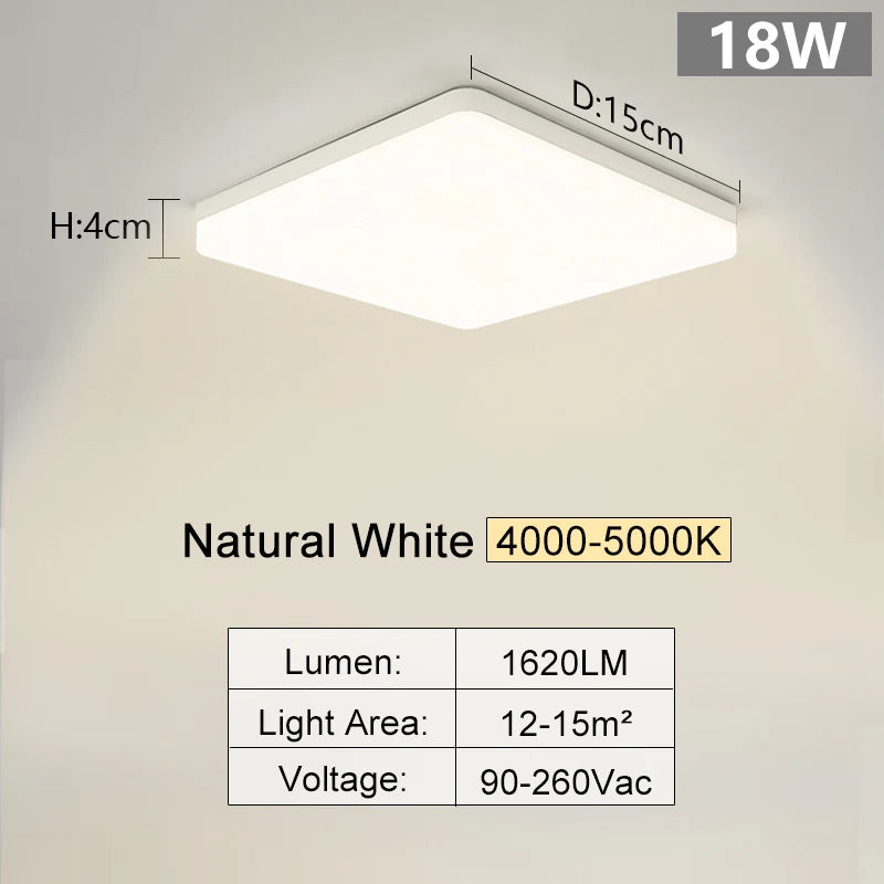 MARPOU Square Led ceiling lamp bedroom lighting Neutral white cold white warm white 48W 36W 24W 18W led ceiling light room - Acros