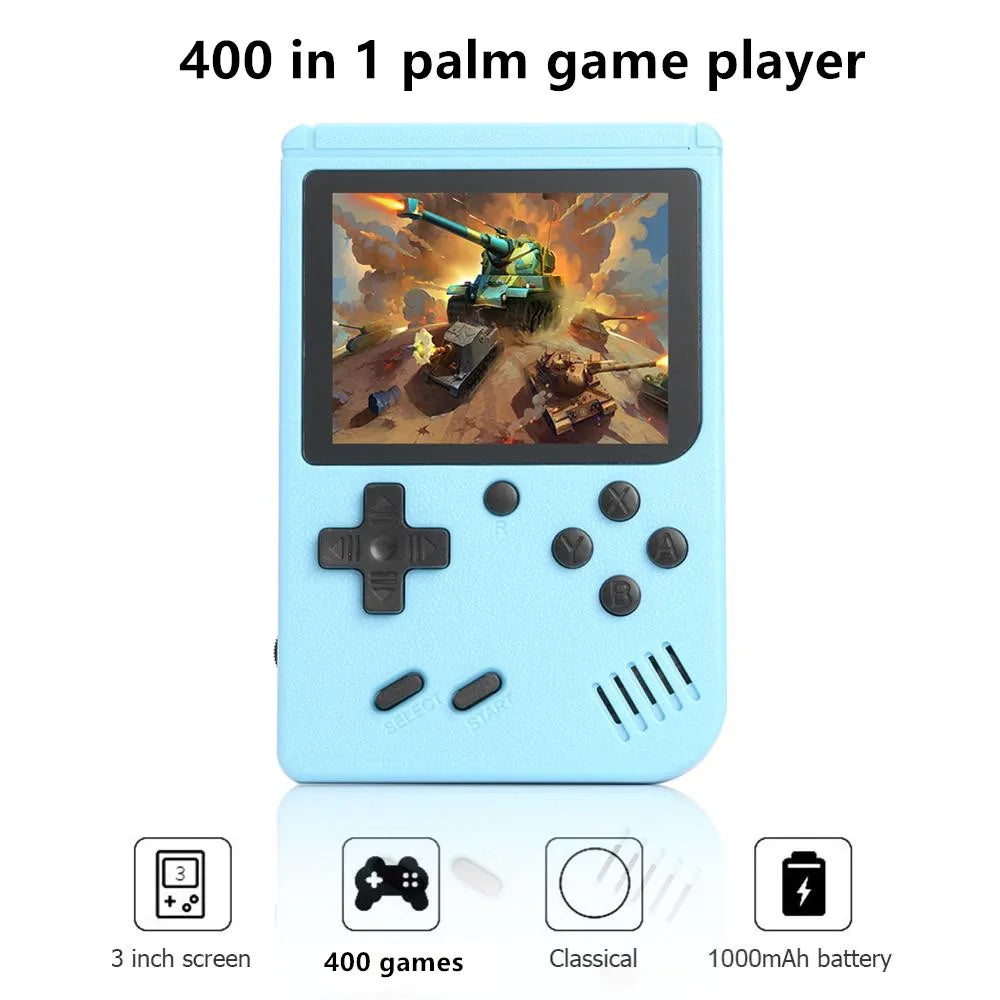 400 In 1 MINI Games Handheld Game Players Portable Retro Video Console Boy 8 Bit 3.0 Inch Color LCD Screen Games - Acros