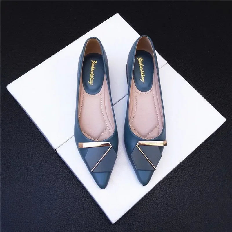 Ansoff women's Korean style flats with genuine leather, non-slip soles, comfortable design, perfect for trendy casual wear