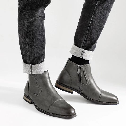Men's fashion boots by Ansoff, made of leather, showcasing a comfortable and stylish design for modern footwear.