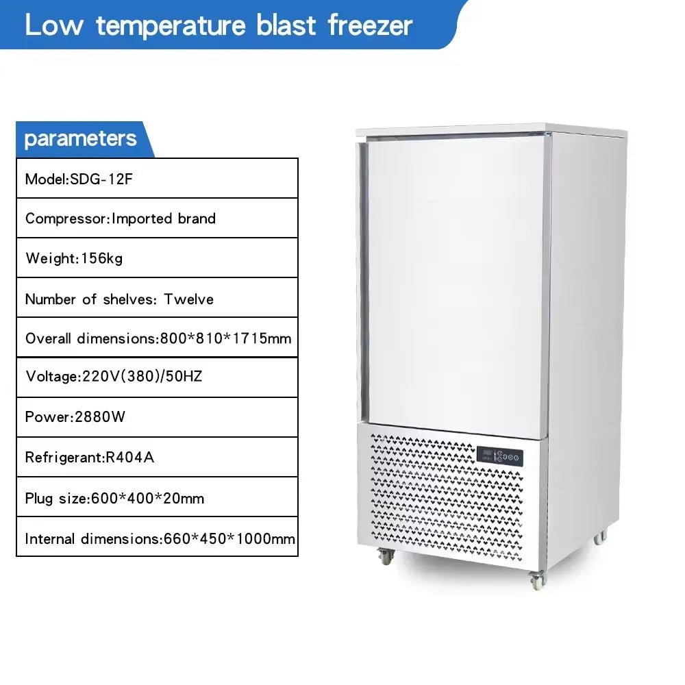 Ansoff stainless steel kitchen freezer cooler with automatic fast freezing and high-speed cooling capabilities, shown in the image.