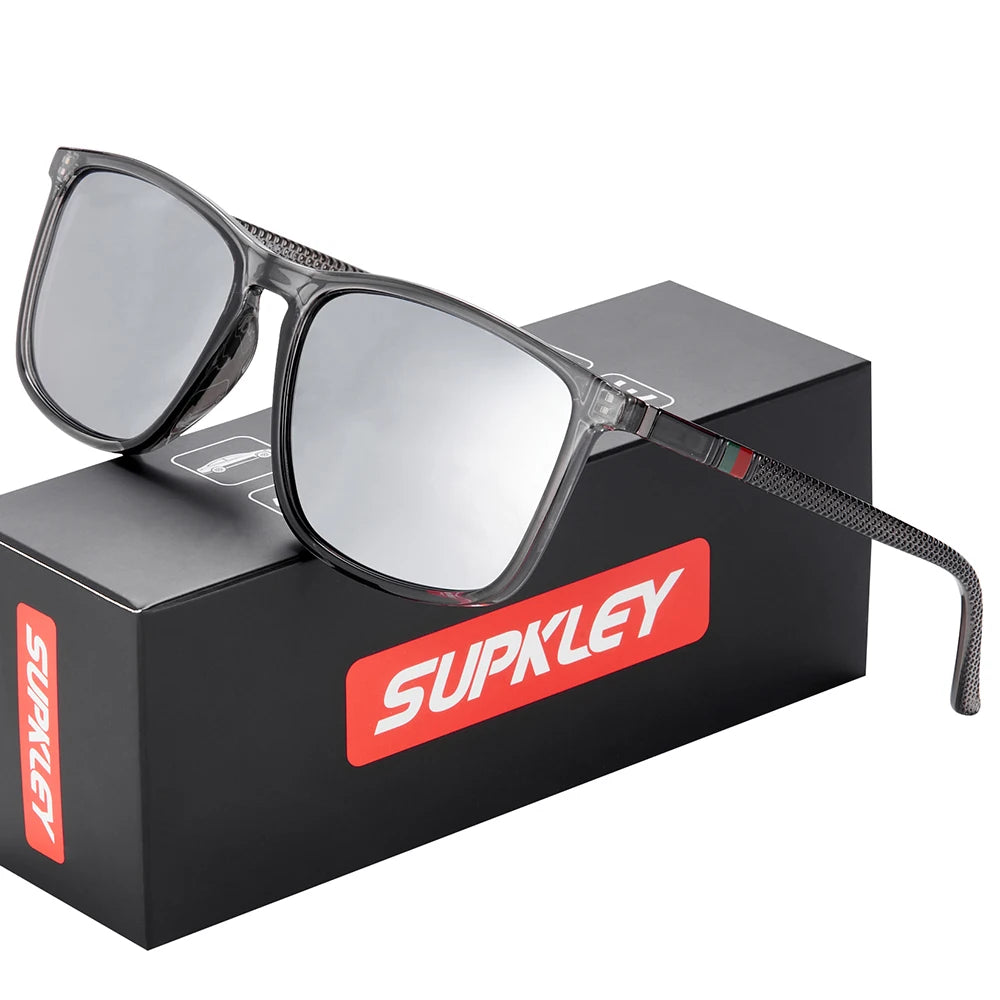 SUPKLEY Sports Sunglasses for Men Polarized Comfortable Wear Square Sun Glasses Male Light Weight Eyewear Accessory with Origina - Acros