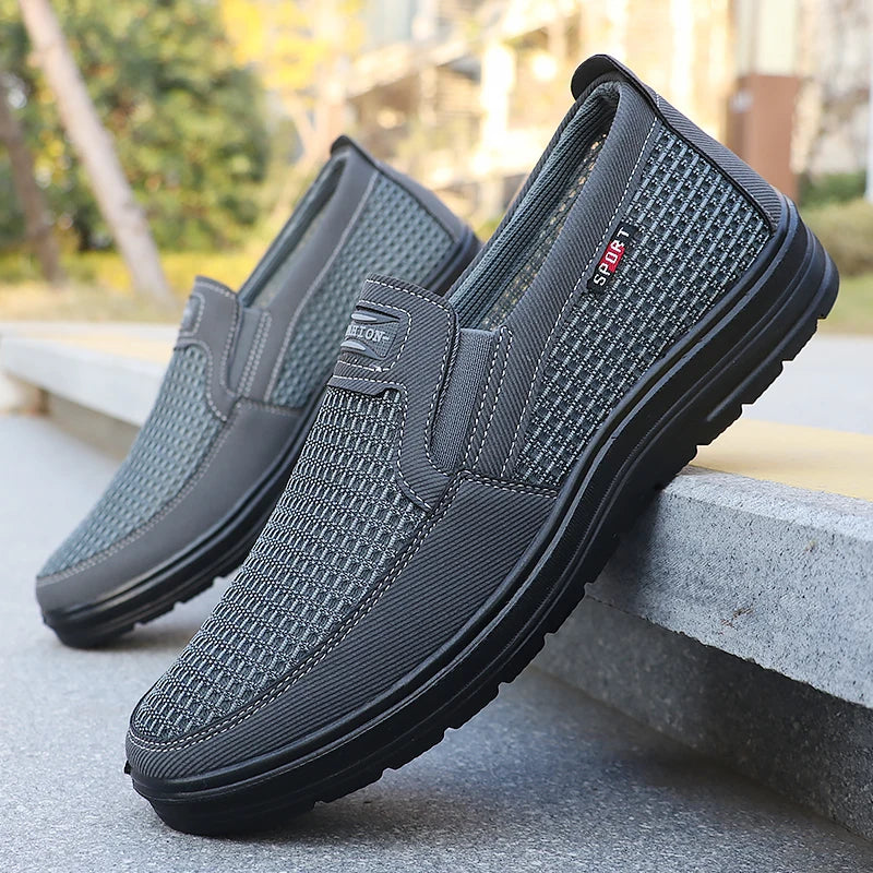 Men's Ansoff woven knitted running shoes, lightweight, breathable, non-slip, ideal for outdoor sports and active wear.