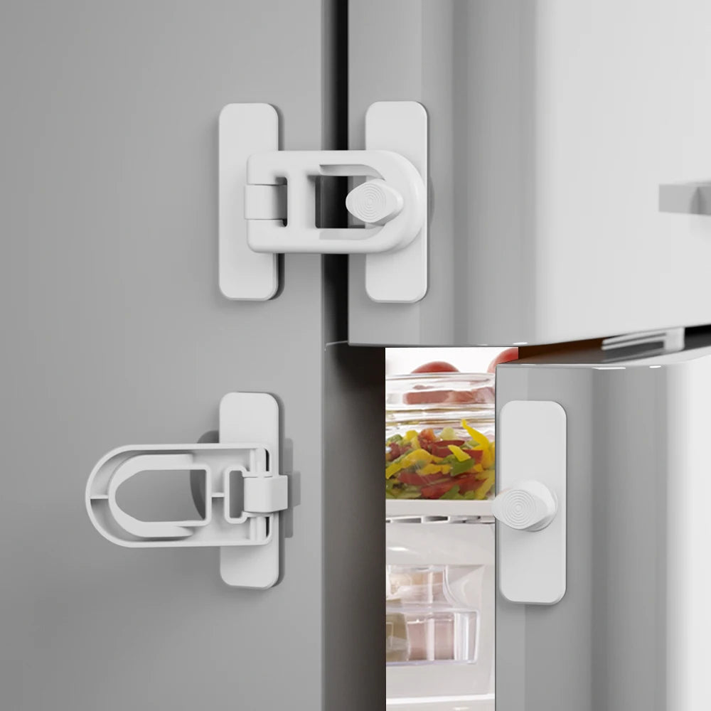 Ansoff fridge and freezer child safety lock on refrigerator door to prevent children from opening and ensure safety.