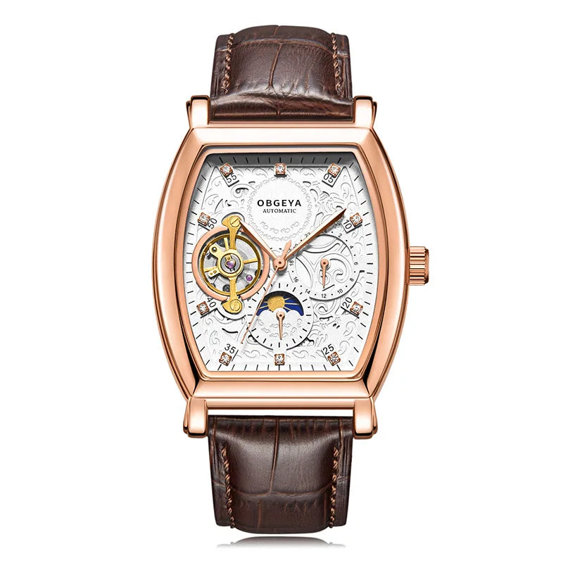 Oubogea Internet-Famous Men's Watch - Full-Automatic Mechanical, Barrel Shape, Waterproof - Acros