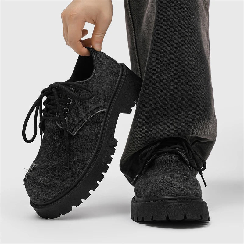 Men's shoes new four seasons versatile casual non-slip wear-resistant comfort outdoor shoes youth fashion thick sole tide shoes - Acros