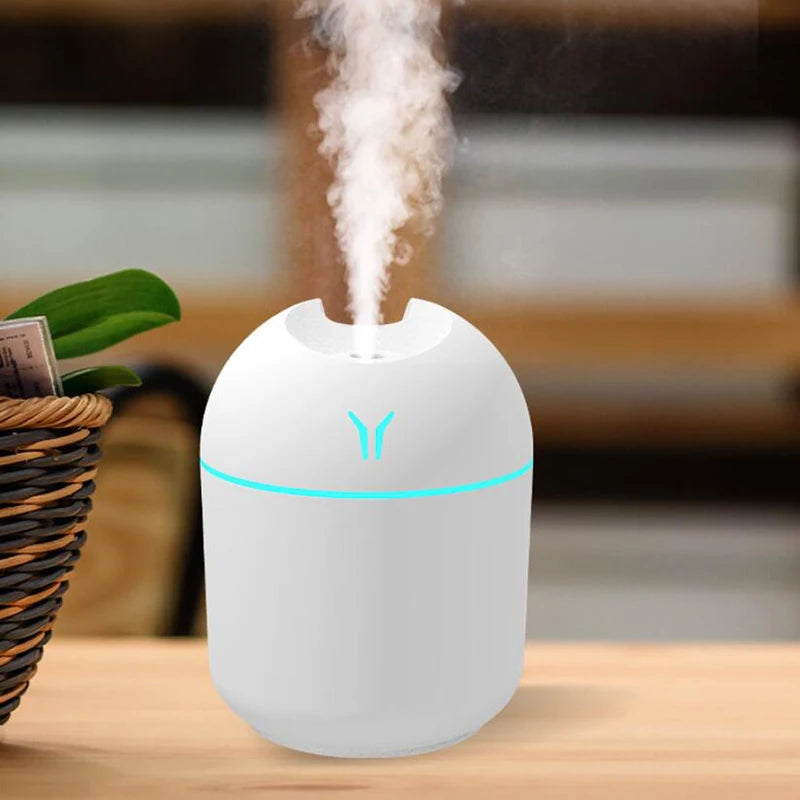 Ansoff 250ML USB mini air humidifier and essential oil diffuser with LED color lamp, ultrasonic mist maker for home or car use