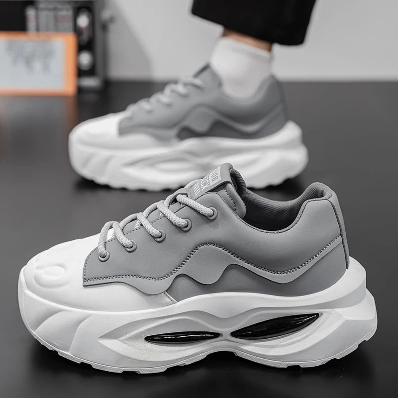 Fashion Thick Sole Men Casual Sneakers Comfortable Cushioning Walking Footwear Breathable Lightweight Sport Shoes Athletic Shoes - Acros