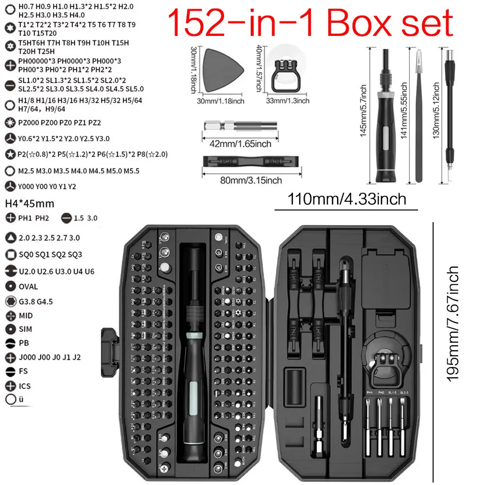 Precision Screwdriver Set, Laptop Tool Kit, 152/25 in 1 Professional Computer Screwdriver Repair Kit T5 T6 Torx Screwdriver - Acros