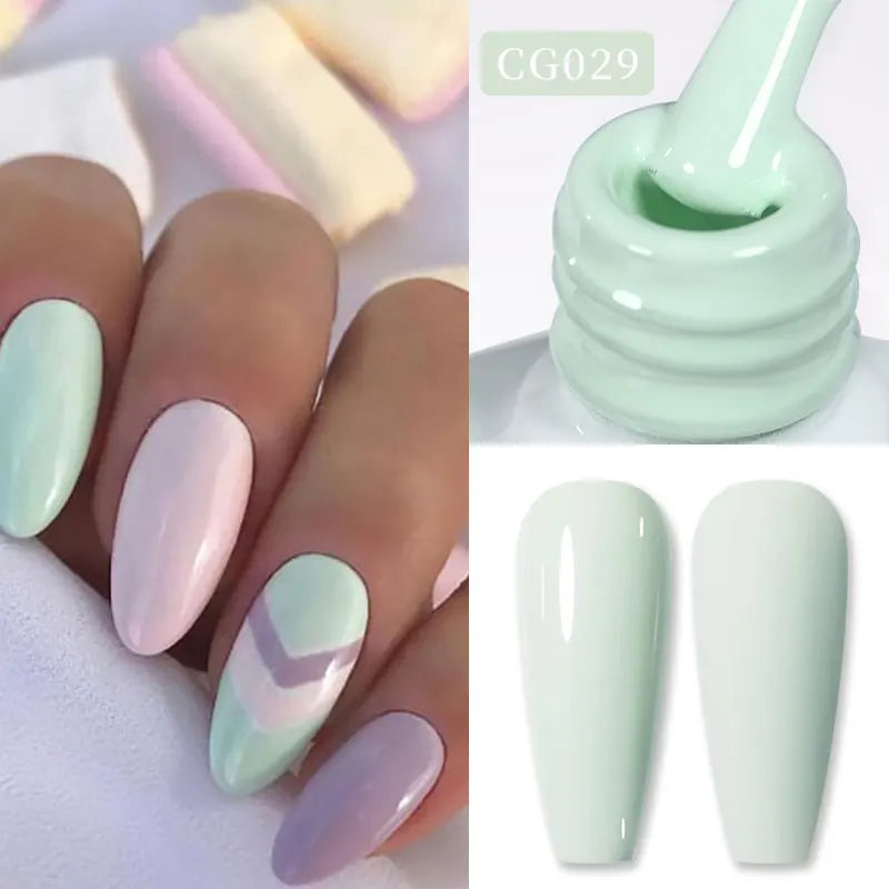 BORN PRETTY Jelly Nude Gel Nail Polish 10ml Light Pink Peach Translucent Color UV Light Cure Gel Varnish Nail Art DIY at Home - Acros