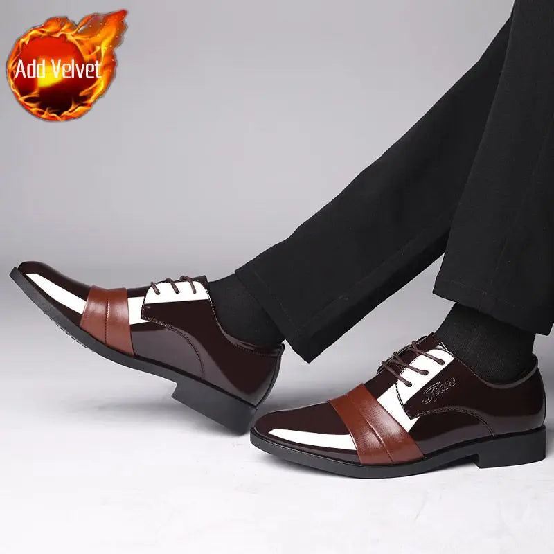 Social Shoe for Men Casual Business Patent Leather Dress Shoes Man Bright Upper Pointed Toe 2025 Trend Office Suit Footwear New - Acros