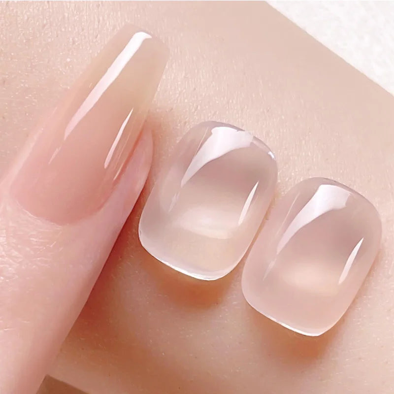 BORN PRETTY Jelly Nude Gel Nail Polish 10ml Light Pink Peach Translucent Color UV Light Cure Gel Varnish Nail Art DIY at Home - Acros