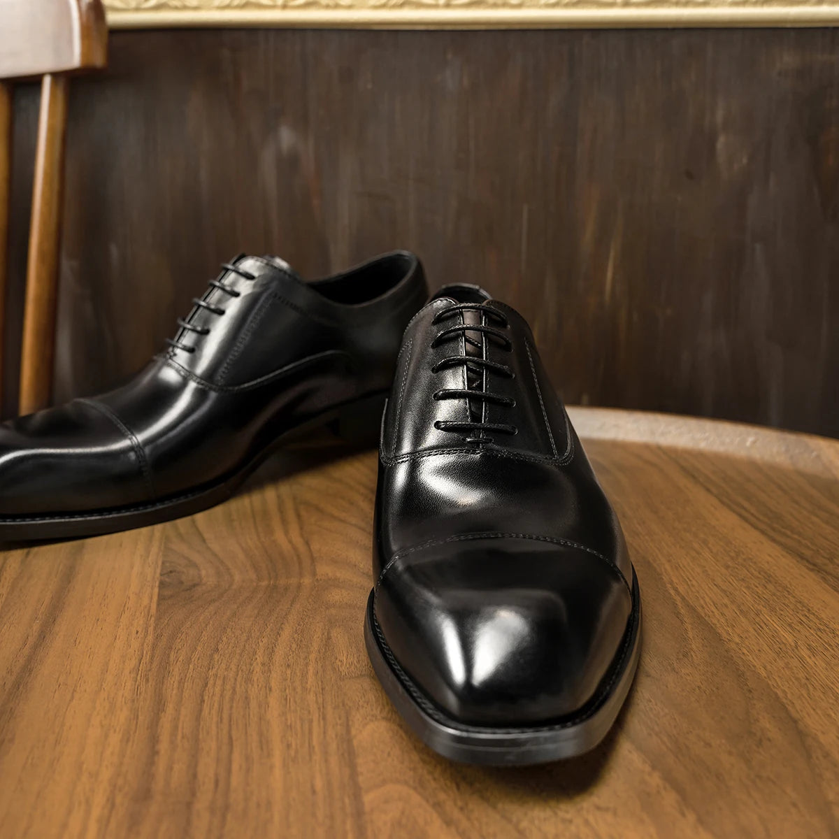 Ansoff men's 2025 Hanmce Oxford shoes made of genuine leather with breathable and patent leather finish, stylish and classic footwear