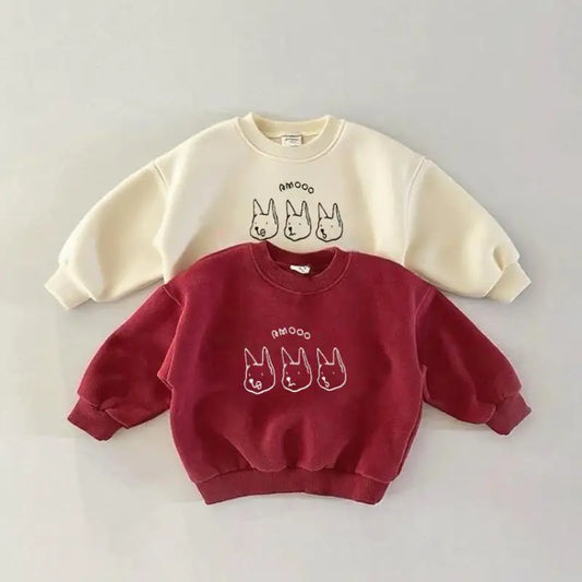 Long Sleeve Sweatshirts Spring/Fall Simple Casual Hoodies For Boys And Girls Lovely Round Neck Pullovers Baby Trendy Clothes