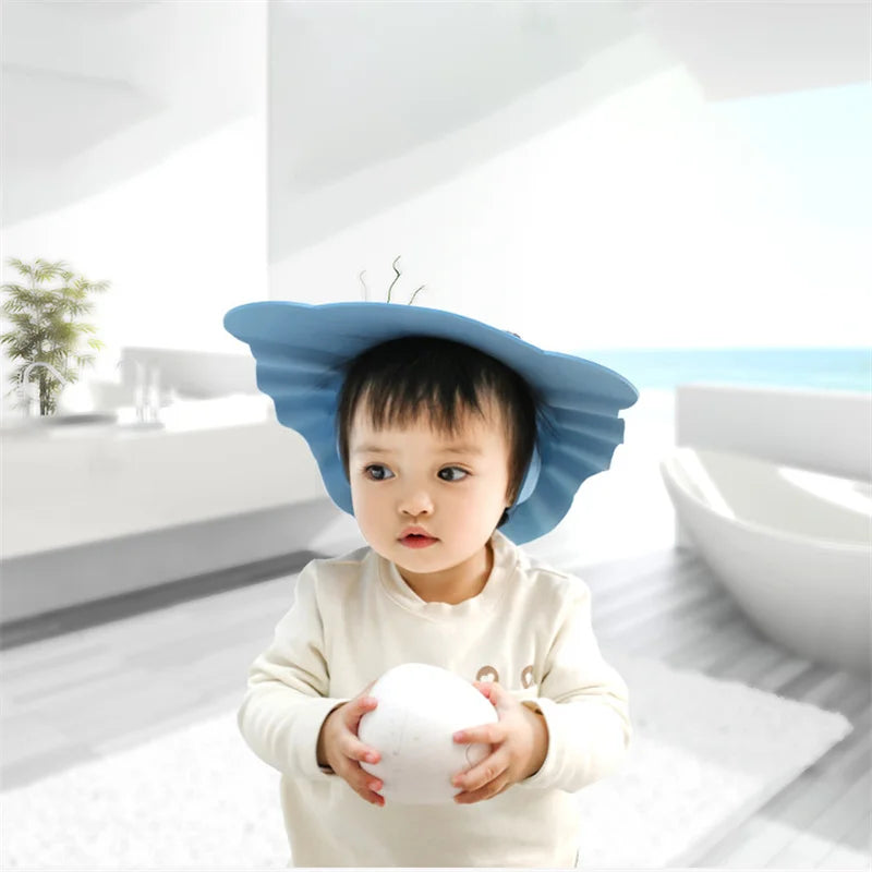 Baby Shower Soft Cap Adjustable Hair Wash Hat for Kids Ear Protection Safe Children Shampoo Bathing Shower Protect Head Cover - Acros
