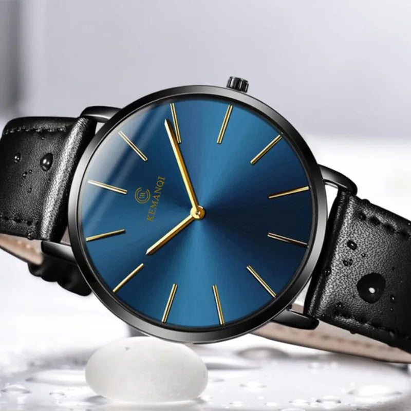 Mens Watches Top Luxury Brand Ultra thin Wrist Watch Men Watch Blue Glass Men's Watch Clock relogio masculino erkek kol saati - Acros