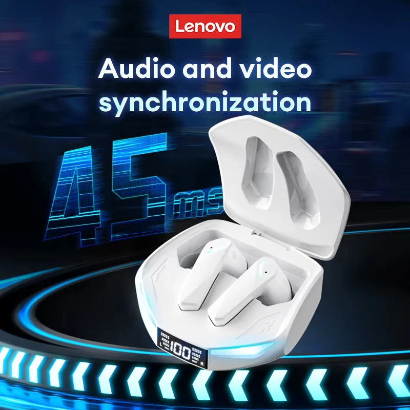 New Lenovo XT53 Wireless Upgrade Bluetooth 5.4 Earphones LED Digital Display Waterproof Headphones Low Latency Gaming Earbuds - Acros