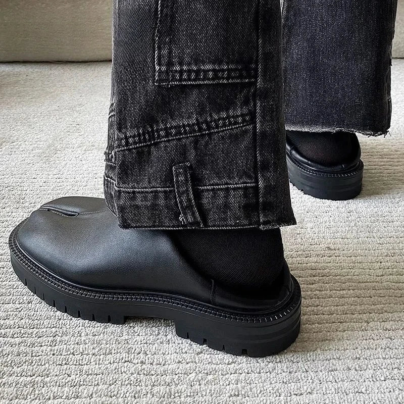 Shoes for Men Women Genuine Leather Classic Split Toe Shoes Casual Shoes Unisex Flat Shoe Comfortable Design Men Shoe Zapatos - Acros