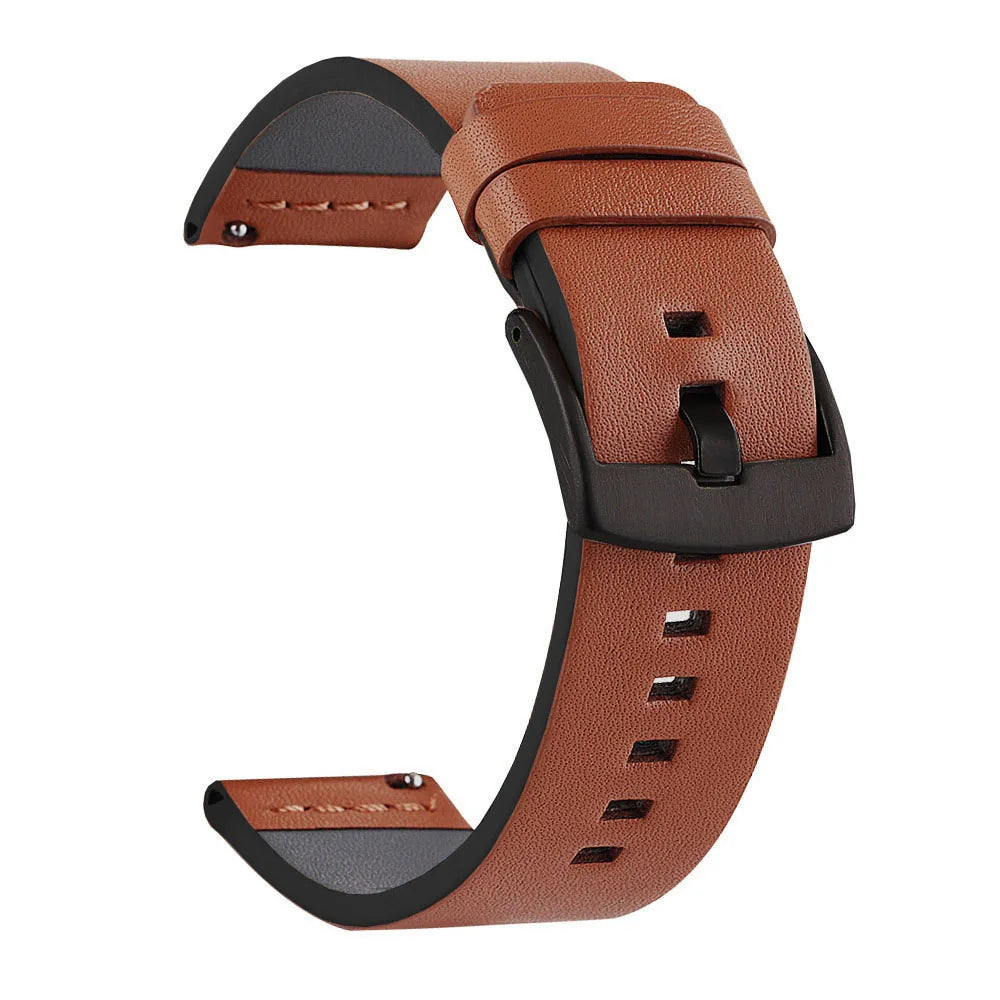 Ansoff SAMCO vintage leather watch band with stainless steel buckle, available in 18mm, 20mm, 22mm, and 24mm sizes.