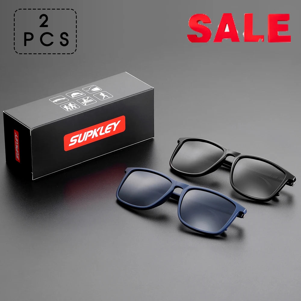 SUPKLEY Sports Sunglasses for Men Polarized Comfortable Wear Square Sun Glasses Male Light Weight Eyewear Accessory with Origina - Acros