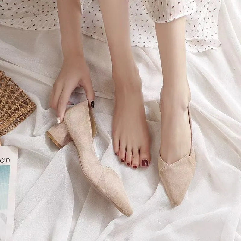 Ansoff women's pointed toe flat shoes with patchwork design, slip-on casual ballet flats, breathable and comfortable for daily wear