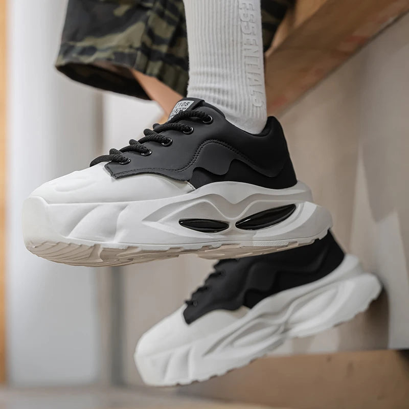 Fashion Thick Sole Men Casual Sneakers Comfortable Cushioning Walking Footwear Breathable Lightweight Sport Shoes Athletic Shoes - Acros